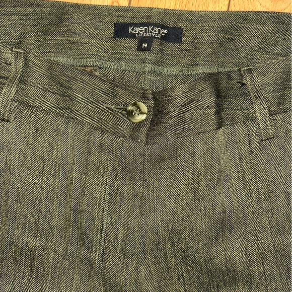 Karen Kane Olive Green‎ Trouser Pants Size 14 - Picture 4 of 6